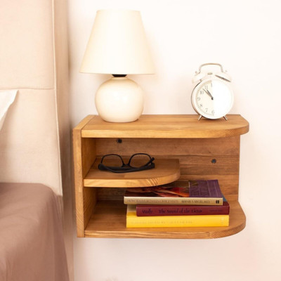 FARIQUE ART book shelf Wooden Wall Shelf(Number of Shelves - 1, Brown)