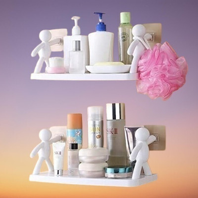 Armaan PACK OF 2 Wall Mounted Shelf, Bathroom Shelf Organizer A5.1777 Plastic Wall Shelf(Number of Shelves - 2, White)