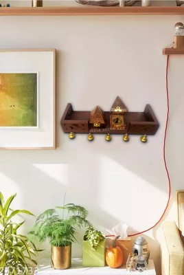 INDIAN DECOR SZY COMBOO PACK OF 3 Engineered Wood Home Temple Wooden, MDF (Medium Density Fiber) Wall Shelf(Number of Shelves - 1, Brown)