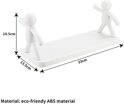 SJK Self Adhesive Multi-Purpose Wall Hanging Humanoid floating Shelf 1073 Plastic Wall Shelf(Number of Shelves - 1)