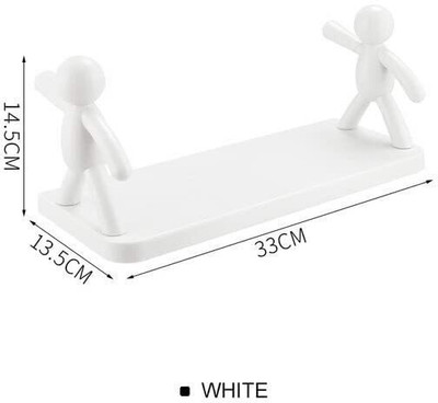 Shreejee SHELF560 Plastic Wall Shelf(Number of Shelves - 1, White)