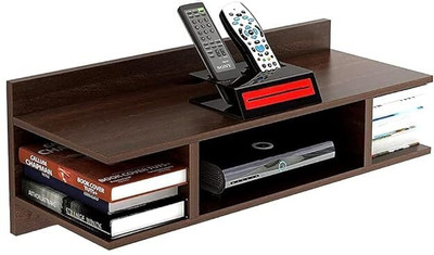 UNIQUE SHOPPEE Set Top Box Wooden MDF (Medium Density Fiber) Wall Shelf(Number of Shelves - 3, Brown)