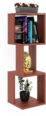 Madhuran Engineered Wood Floor Free Standing Decorative Corner Classic Walnut Wooden Wall Shelf(Number of Shelves - 3, Brown)