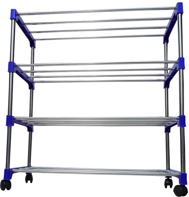 APNJ Steel Floor Cloth Dryer Stand cloth stand 4 layer portable stand for home(4 Tier)