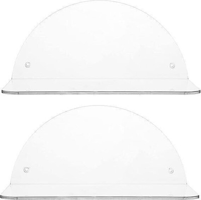 Ashani Creations Floating Ledge Display Storage Shelves with Semi-Circle Mounting Frame Plastic Wall Shelf(Number of Shelves - 2, Clear)