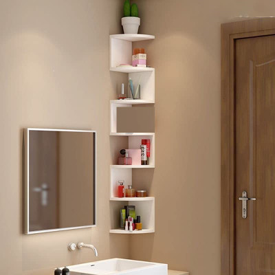 kassar enterpises Big zigzag 7 tair decoretive for wall decoretion MDF (Medium Density Fiber) Wall Shelf(Number of Shelves - 7, White)