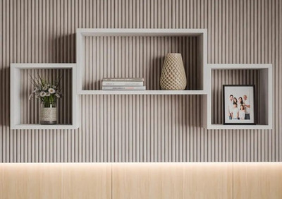 TheGoodLuck Wall Shelf Wall-Mounted Wall Hanging Cabinet Wall Cabinet Bookshelf Shelves Particle Board Wall Shelf(Number of Shelves - 3, White)