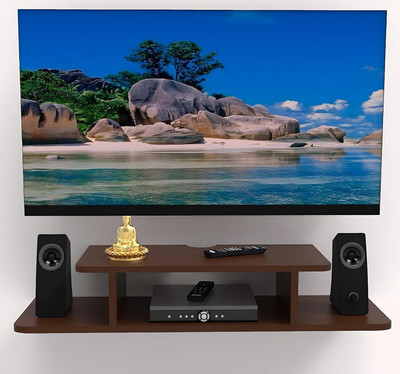 APGgroup tv setup box stand wall mount wooden,tv setup box stand wall mount/ MDF (Medium Density Fiber) Wall Shelf(Number of Shelves - 4, Brown)