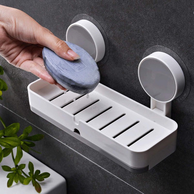 Zwerlin Soap Holder for Bathroom | Soap Case | Plastic Wall Mounted Drain Soap Box(White)