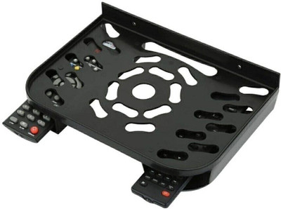 onum Set Top Box Stand Wall Mount Router Stand with Remote Holder Setup Box Stand Plastic Wall Shelf(Number of Shelves - 1, Black)