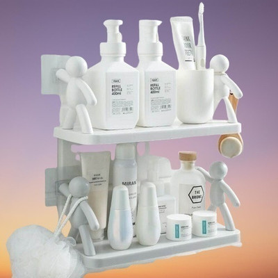 DECORHUB Plastic Wall Shelf(Number of Shelves - 2)