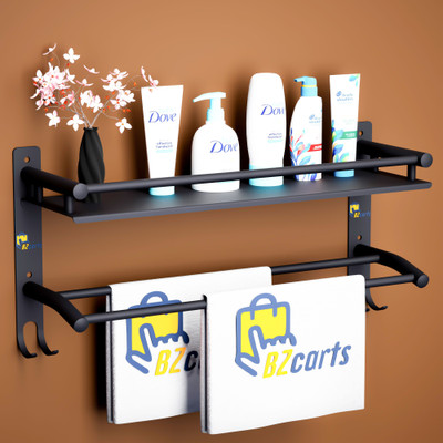 Bzcarts by Bzcarts S.S. 304 Black Bathroom Stand | Towel Hanger for Bathroom | Bathroom Accessories Black Towel Holder(Stainless Steel)