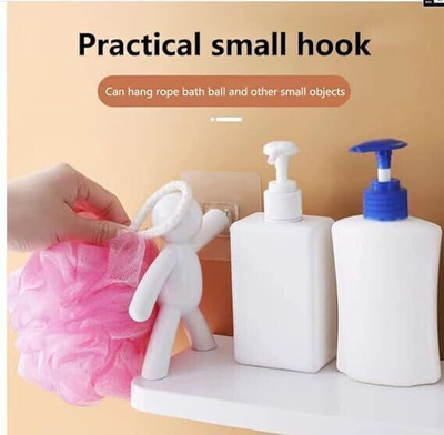 SJK Self Adhesive Multi-Purpose Wall Hanging Humanoid floating Shelf 4581 Plastic Wall Shelf(Number of Shelves - 1, White)