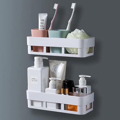 Jogi Tradlines Adhesive Kitchen and Bathroom Shelves Wall Organizer Plastic Storage Plastic Wall Shelf(Number of Shelves - 1, Multicolor)