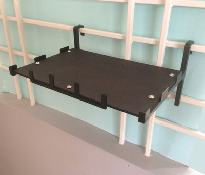 makerV Window rail mount Wifi-Router stand, Mobile holder shelf, TV Set top box stand, Wireless router Window stand, Accessories rack: No screws to wall: Black Plastic, MDF (Medium Density Fiber) Wall Shelf(Number of Shelves - 1, Black)