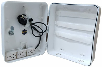 ELECTRA ZONE DVR/Server/Network Cabinet Box/Rack for CCTV DVR/NVR/POE With 3 Power Socket. Plastic Wall Shelf(Number of Shelves - 1, White)