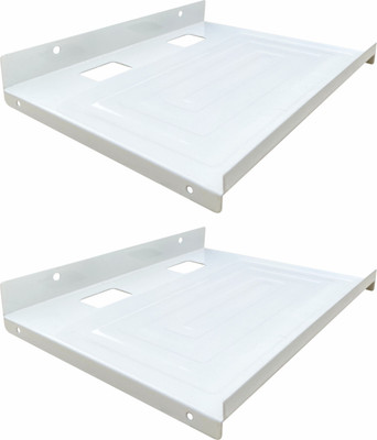 DeskFlex Wall Mounted Set Top Box Stand /WiFi Router Box Stand, Color - White, Pack Of 2 Iron Wall Shelf(Number of Shelves - 2, White)
