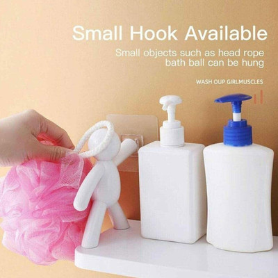 decoroid Multipurpose Wall Mount Self Adhesive Floating Shelf D1.905 Plastic Wall Shelf(Number of Shelves - 2, White)
