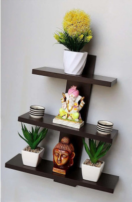 FUTURE GENERATION V GROUP MDF (Medium Density Fiber) Wall Shelf(Number of Shelves - 3, Brown)