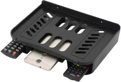 Flipkart SmartBuy Wall Mount Stand Set top Box Stand Setup Box Shelves Remote Holder Pack of 1 Plastic Wall Shelf(Number of Shelves - 1, Black)