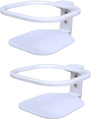 makerV Wall Mount Bracket / Stand compatible with TP-Link Deco M4/E4 router: Pack of 2: Plastic Wall Shelf(Number of Shelves - 1, White)