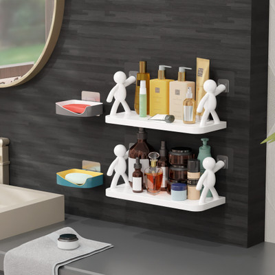 SHIVA Wall Hanging Bathroom Storage , Floating Wall Shelf NRS3.2294 Acrylic Wall Shelf(Number of Shelves - 1, White)