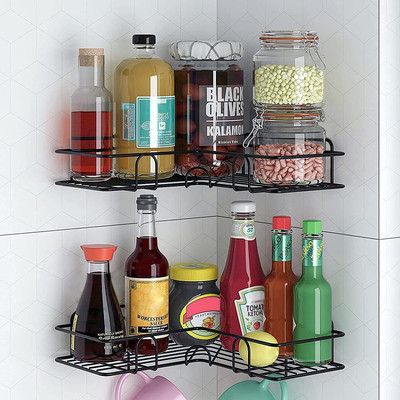 DXDT Set of 2-Multi purpose corner shelf Kitchen Rack Storage Organizer for Kitchen Carbon Steel Kitchen Trolley(DIY(Do-It-Yourself))