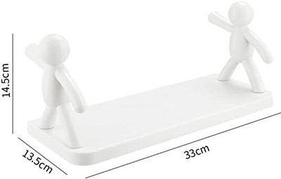 Radha Multipurpose Wall Mount Self Adhesive Floating Shelf and Rack x2.17 Plastic Wall Shelf(Number of Shelves - 2, White)