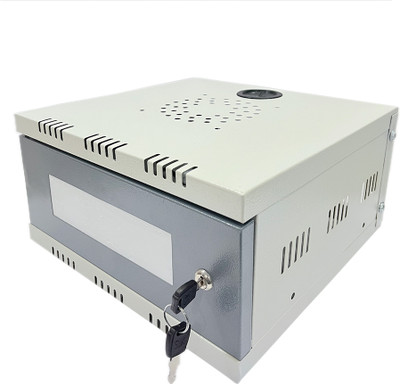 Vimalrack DVR/Server/Network Cabinet Box/Rack for CCTV DVR/NVR/POE With 3 Power Socket. Iron Wall Shelf(Number of Shelves - 1, White)