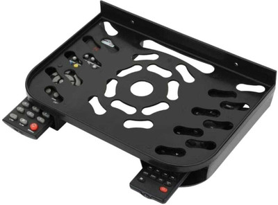 Sorath Wall Mount Plastic Shelf For TV Set Top Box, DTH Stand with Double Remote Holder Plastic Wall Shelf(Number of Shelves - 1, Black)