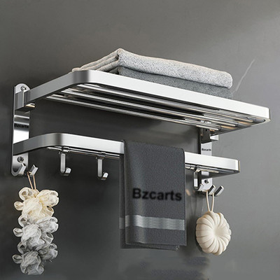 Bzcarts 1 Piece Black Round Rack Stainless Steel Wall Shelf(Number of Shelves - 2, Silver)