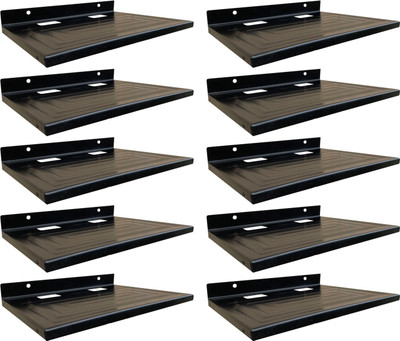 ShelfKing Wall Mount Set Top Box Stand /Wi-Fi Router Box Stand, Colour - Black, Pack Of 10 Iron Wall Shelf(Number of Shelves - 10, Black)