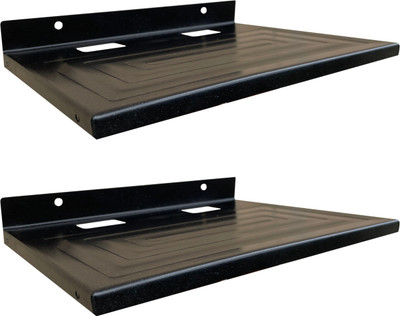 DeskFlex Wall Mount Set Top Box Stand For TV, Setup Box Holder Wall Shelf, Pack Of 02 Iron Wall Shelf(Number of Shelves - 2, Black)