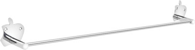GLOXY Wall Mounted Stainless Steel Towel Rod for Bathroom, Towel Racks/Towel Bar Rail Stainless Steel Wall Shelf(Number of Shelves - 1, Silver)