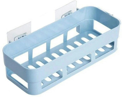Shrey (PACK OF 2)Self Adhesive Multi-Purpose Wall Hanging BATHROOM Shelf 1.73 Plastic Wall Shelf(Number of Shelves - 1, Blue)
