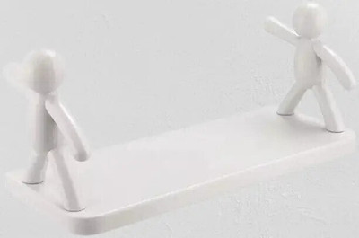 SJK (PACK OF 1)Self Adhesive Multi-Purpose Wall Hanging Humanoid floating Shelf Plastic Wall Shelf(Number of Shelves - 1, White)
