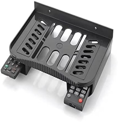 DALUCI Set Top Box Stand/DTH Stand/WIFI Router Stand/Set Top Box Wall Mount Stand With 2 Remote Holder Plastic Wall Shelf(Number of Shelves - 1, Black)