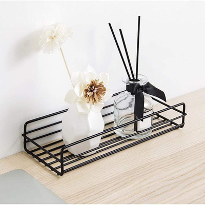Dhvyant Mart Multipurpose Wall Mount Metal Bathroom Shelf and Rack For Home & Kitchen Iron Wall Shelf(Number of Shelves - 1, Black)