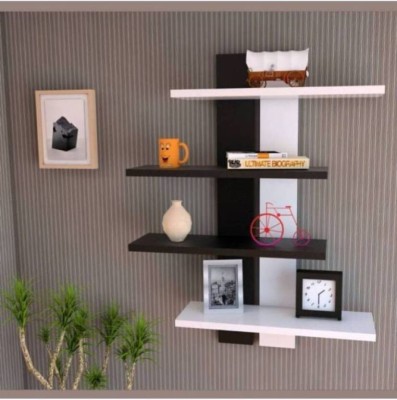 classiconline Wooden Wall Shelf(Number of Shelves - 3, Black, White)