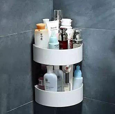 SJK (PACK OF 2)Self Adhesive Multi-Purpose Wall Hanging BATHROOM floating Shelf1.171 Plastic Wall Shelf(Number of Shelves - 2, Multicolor)