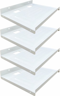 DeskFlex Wall Mount White Colored Set Top Box Stand For TV, Pack Of 4 Iron Wall Shelf(Number of Shelves - 4, White)