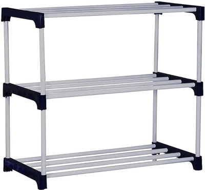 LOTSPEK Lotspek 3 layer rack for multipurpose rack for bookshelf shoes rack for home Plastic Wall Shelf(Number of Shelves - 3, Black)