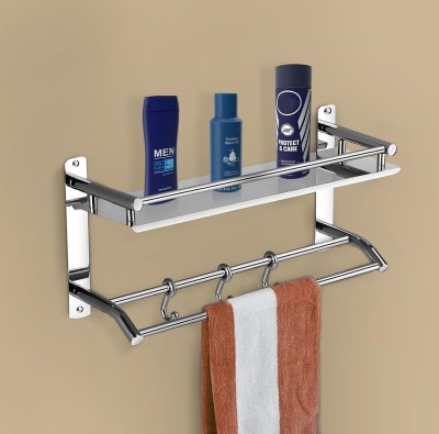 VANSI Multipurpose Bath Shelf ,Kitchen /Towel self/Bathroom Shelf Steel Wall Shelf Stainless Steel Wall Shelf(Number of Shelves - 1, White)