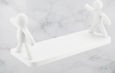 SJK Self Adhesive Multi-Purpose Wall Hanging Humanoid floating Shelf 1.175 Plastic Wall Shelf(Number of Shelves - 1, White)