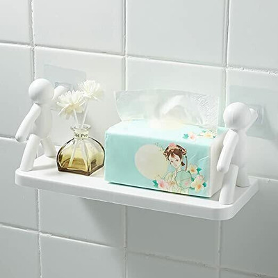 decoroid Multipurpose Wall Mount Self Adhesive Floating Shelf 11.1384 Plastic Wall Shelf(Number of Shelves - 1, White)