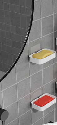 XBEY Self-Adhesive Multipurpose Bathroom Soap Stand Plastic Wall Shelf(Number of Shelves - 2, White)