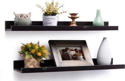 Antico Woodenia 20 Inch Ledge Engineered Wood Floating Wall Shelf| Wall Mount| Wall Rack MDF (Medium Density Fiber) Wall Shelf(Number of Shelves - 2, Brown)