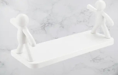 SJK (PACK OF 2)Self Adhesiv Wall Hanging Humanoid floating Shelf 1.2249 Plastic Wall Shelf(Number of Shelves - 1, White)