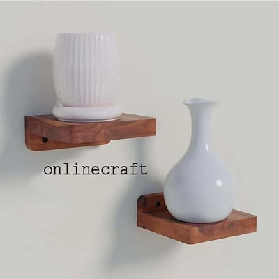 OnlineCraft wooden wall Shelf Wooden Wall Shelf(Number of Shelves - 1, Brown)