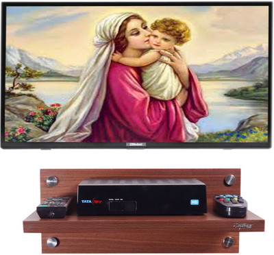 Captiver Wall Mounted Set Top Box Holder Classic Walnut Particle Board Wall Shelf(Number of Shelves - 1, Brown)